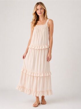 No Brand Blush Tiered Maxi Dress Size XL